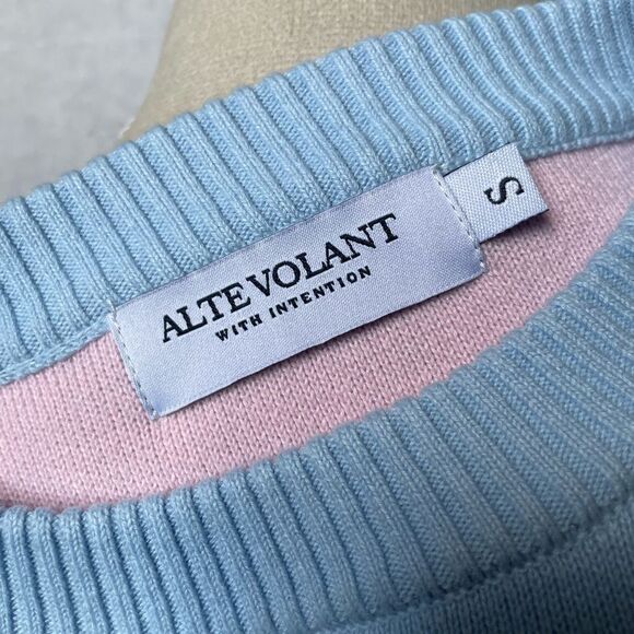 Alte Volant Baby Blue & Pink “Cotton Candy” Crewneck Sweater (Size: Small) - Picture 4 of 12